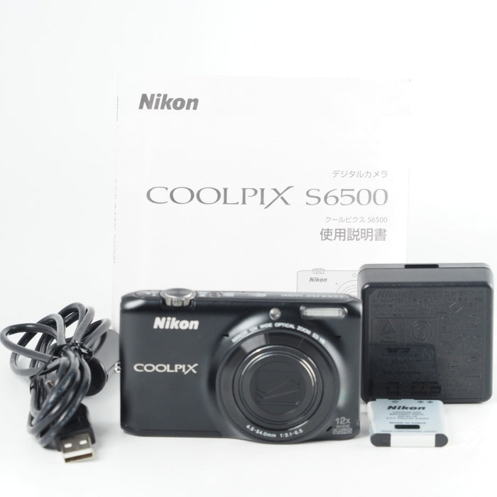 Nikon COOLPIX S6500 光学12倍ズーム Wi-Fi対応 スマートブラック ニコン デジタルカメラ S6500BK #13830