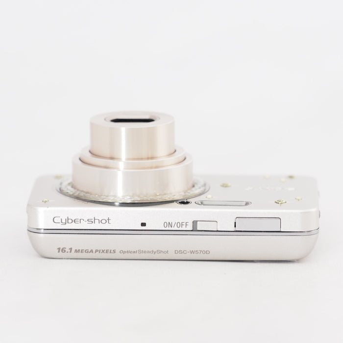 SONY デジタルカメラ Cyber-Shot W570D 1610万画素CCD 光学ｘ5 シルバー DSC-W570D/S ラインストーン加飾 希少 #13207
