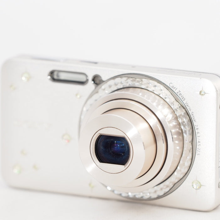 SONY デジタルカメラ Cyber-Shot W570D 1610万画素CCD 光学ｘ5 シルバー DSC-W570D/S ラインストーン加飾 希少 #13207