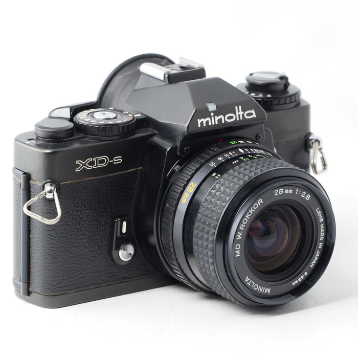 Minolta フィルム一眼レフ XD-S ブラック MD W.ROKKOR 28mm f2.8 レンズ #15883