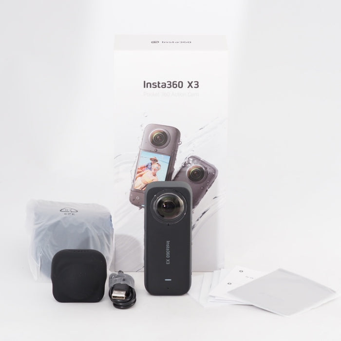 Insta360 X3 360度カメラ アクションカメラ 新型1/2インチ48MPセンサー IPX8防水 5.7K360度動画 72MP360度写真 手ブレ補正 アクティブHDR 4K一人称視点 60fps自撮り 360度水平維持 AI編集 音声制御2.0 長時間 アクションカム 360度 #13344