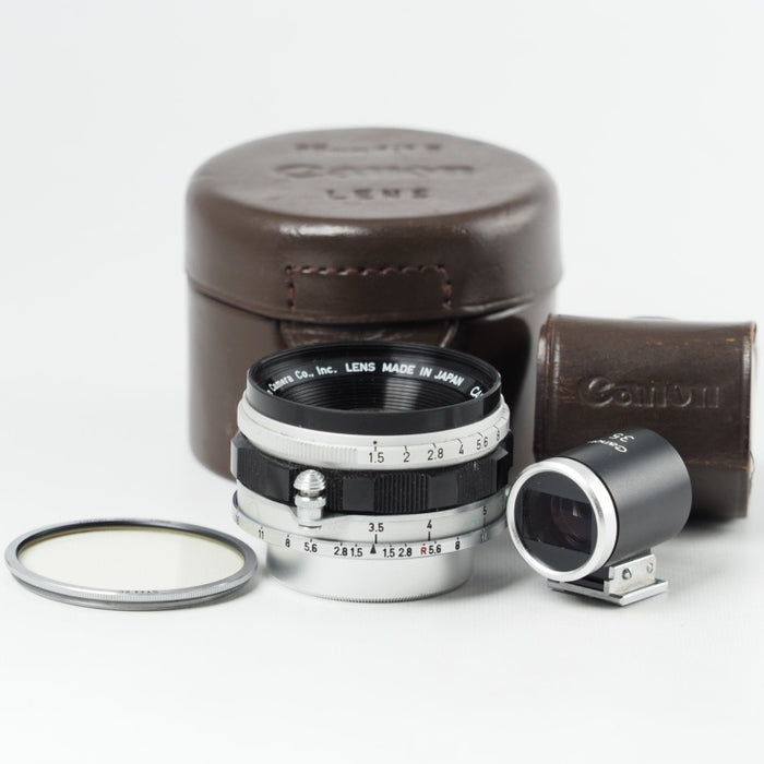 CANON LENS 35mm f1.5 L39 ライカ Lマウント 35mmファインダー ケース 専用フィルター付属 #14081