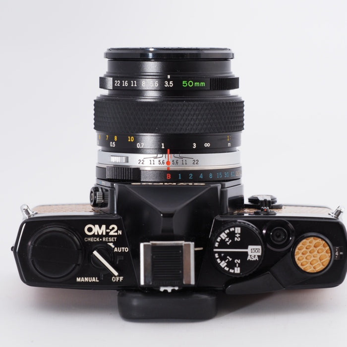 OLYMPUS オリンパス OM-2N 50mm F1.4レンズセット ブラック 動作品 フィルムカメラ オリジナル レザー トカゲ革 希少 当時物 #10000