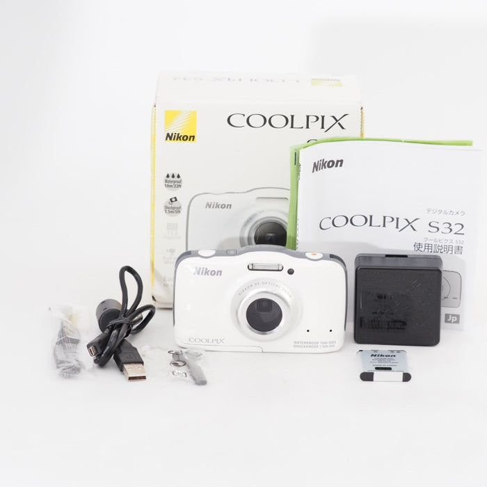 Nikon ニコン デジタルカメラ S32 防水 1300万画素 ホワイト S32WH #12951