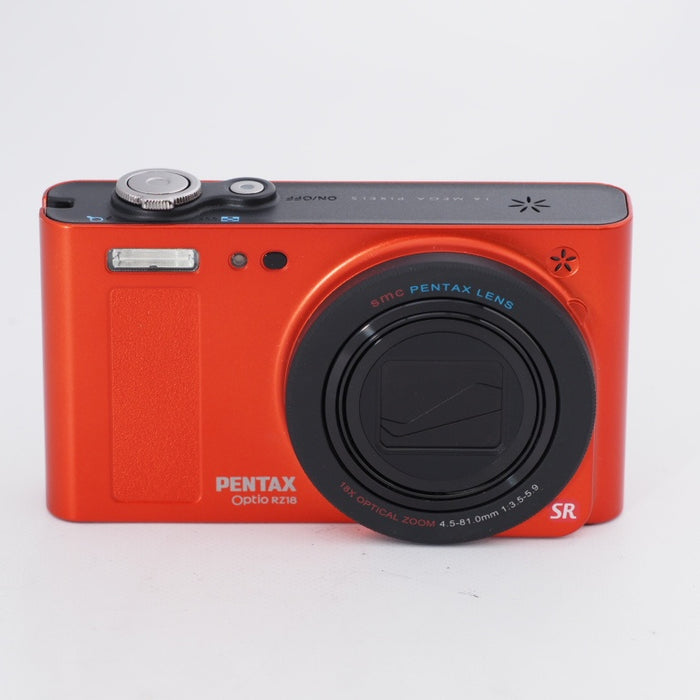 PENTAX ペンタックス コンパクトデジタルカメラ Optio RZ18 メタリックオレンジ 1600万画素 25mm 光学18倍 小型軽 — カメラ 本舗