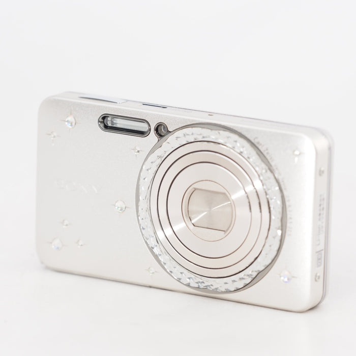 SONY デジタルカメラ Cyber-Shot W570D 1610万画素CCD 光学ｘ5 シルバー DSC-W570D/S ラインストーン加飾 希少 #13144