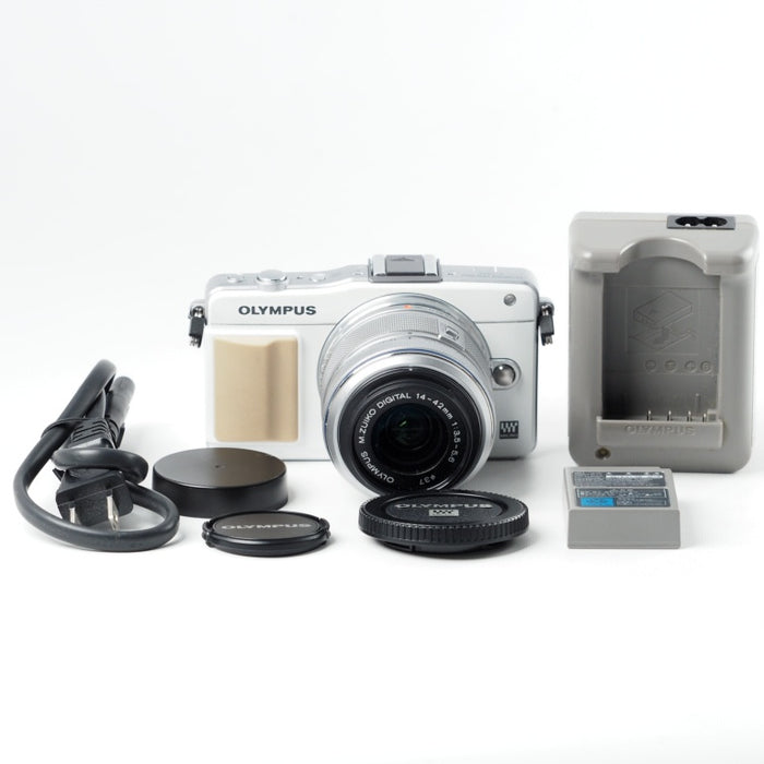 OLYMPUS オリンパス ミラーレス一眼 PEN mini E-PM2 レンズキット ホワイト E-PM2 LKIT WHT #14038