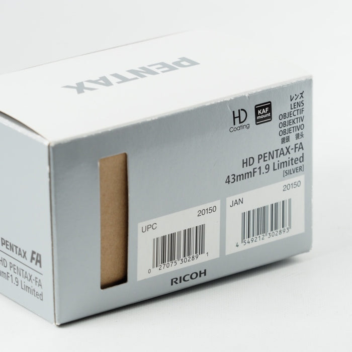 ペンタックス HD PENTAX-FA 43mmF1.9 Limited シルバー 標準単焦点レンズ 20150 #14209