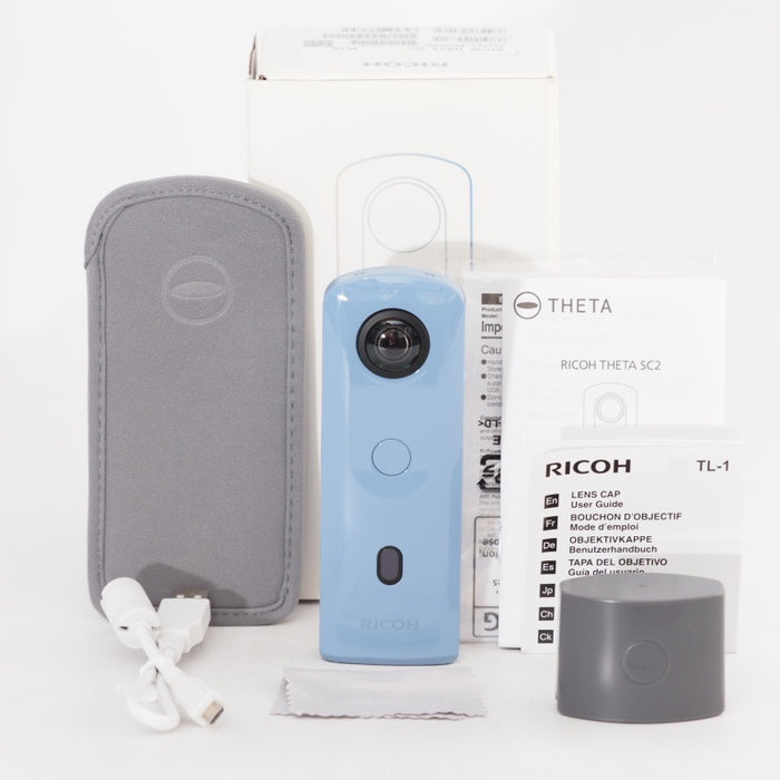 RICOH THETA SC2 BLUE ブルー 360度全天球カメラ 360°手振れ補正機能搭載 4K動画 進化したHDR合成機能 #13376