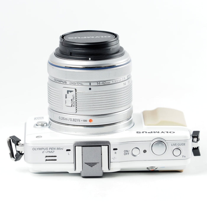 OLYMPUS オリンパス ミラーレス一眼 PEN mini E-PM2 レンズキット ホワイト E-PM2 LKIT WHT #14038