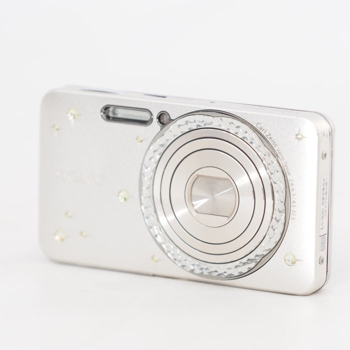 SONY デジタルカメラ Cyber-Shot W570D 1610万画素CCD 光学ｘ5 シルバー DSC-W570D/S ラインストーン加飾 希少 #13207