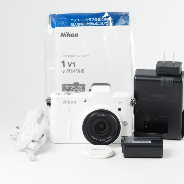 ニコン ミラーレス一眼カメラ Nikon 1 V1 薄型レンズキット ホワイト N1 V1ULK WH #14483