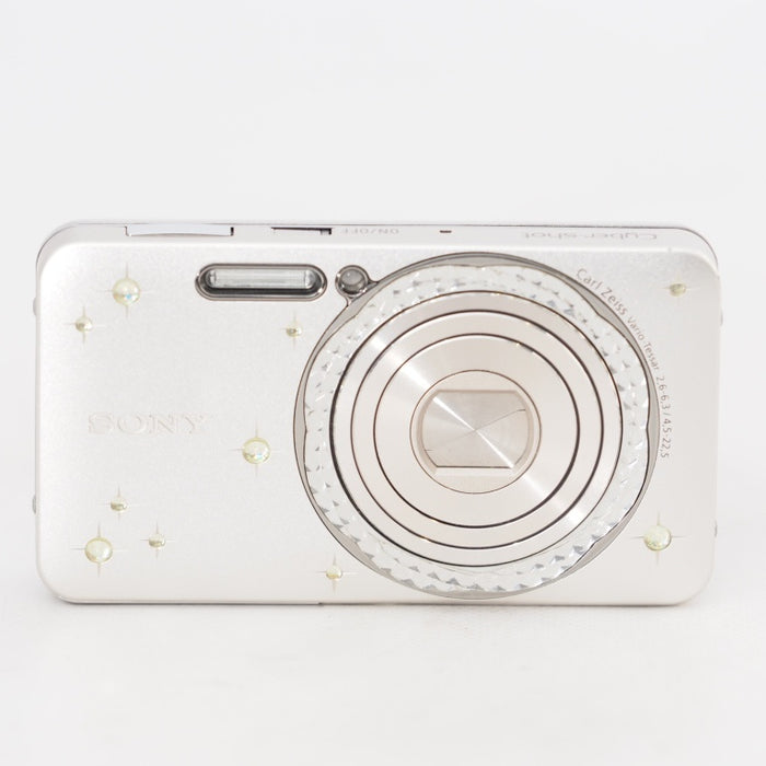 SONY デジタルカメラ Cyber-Shot W570D 1610万画素CCD 光学ｘ5 シルバー DSC-W570D/S ラインストーン加飾 希少 #13207
