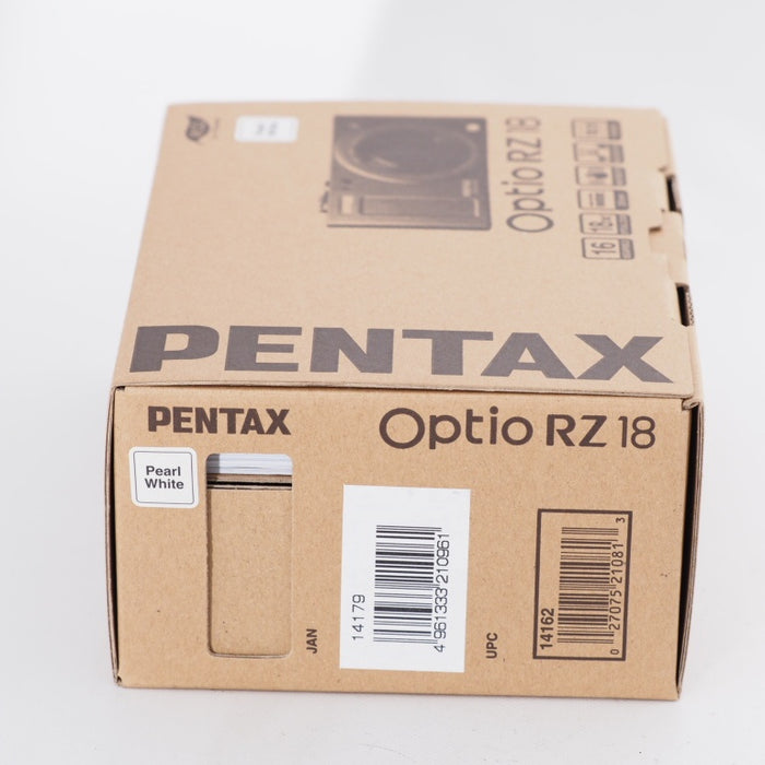 PENTAX ペンタックス デジタルカメラ Optio RZ18(パールホワイト)1600万画素 25mm 光学18倍 小型軽量 OPTIORZ18WH #11393【未使用品】