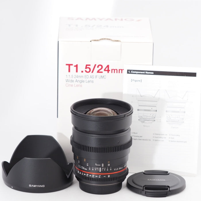SAMYANG VDSLR 24mm T1.5 キヤノン EF用 サムヤン 動画用単焦点広角レンズ 映画撮影等 フルサイズ対応 #12973
