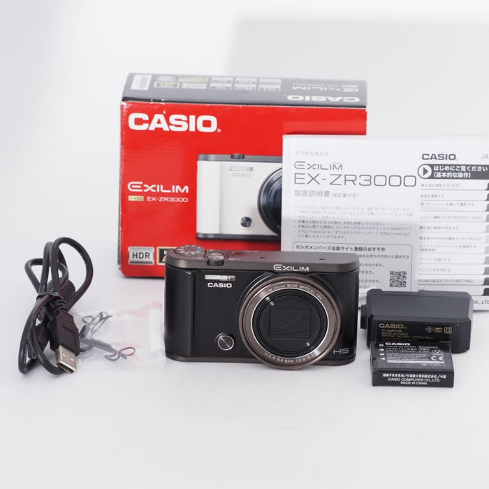 CASIO カシオ コンパクトデジタルカメラ EXILIM EX-ZR3000BK 自分撮りチルト液晶 オートトランスファー機能搭載 EXZR3000 ブラック #11415