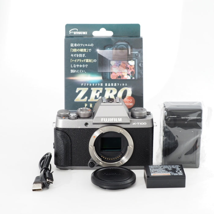 FUJIFILM フジフイルム ミラーレス一眼 X-T100 ボディ ダークシルバー X-T100-DS #13552