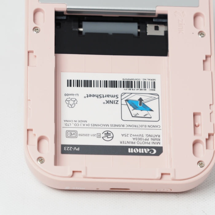 Canon スマホ専用 ミニフォトプリンター iNSPiC PV-223-PK 写真用 ピンク フルカラー インク不要 #14668