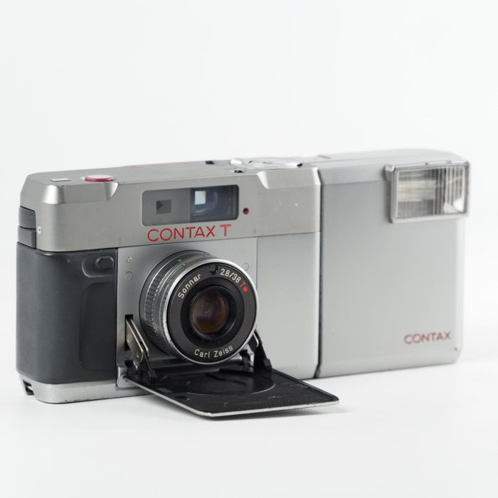 CONTAX T シルバー Sonnar 38mm f2.8 T* ゾナー T14 ストロボ付 コンタックス コンパクトカメラ 初代 #13719
