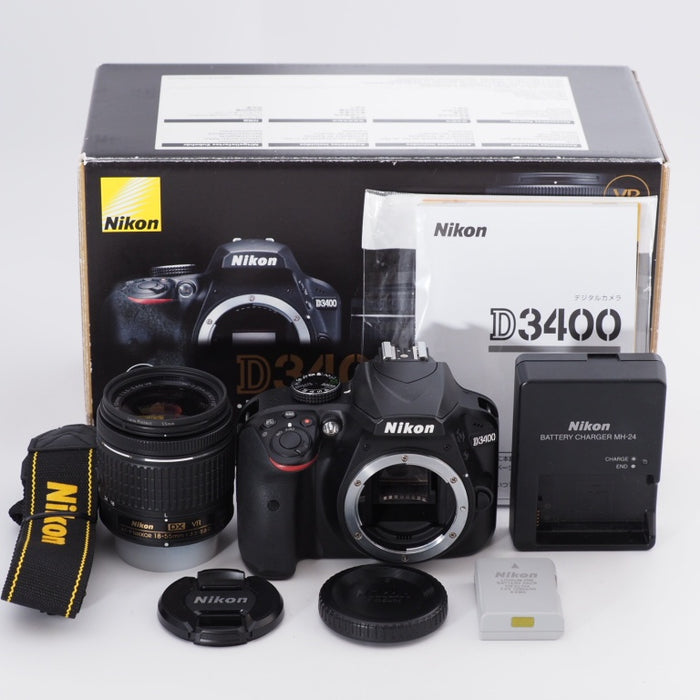 Nikon ニコン デジタル一眼レフカメラ D3400 AF-P 18-55 VR レンズキット ブラック D3400LKBK #9632