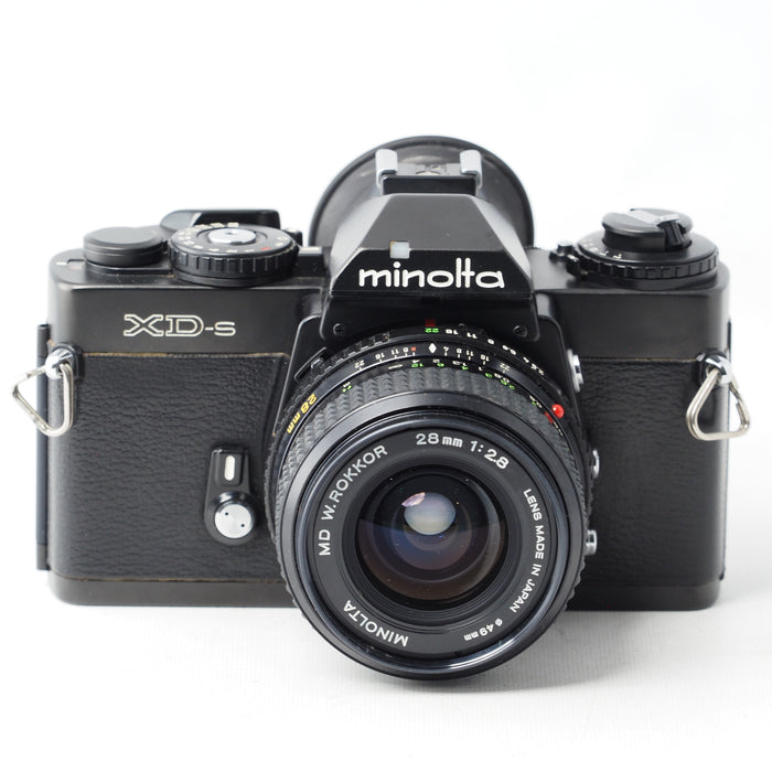 Minolta フィルム一眼レフ XD-S ブラック MD W.ROKKOR 28mm f2.8 レンズ #15883