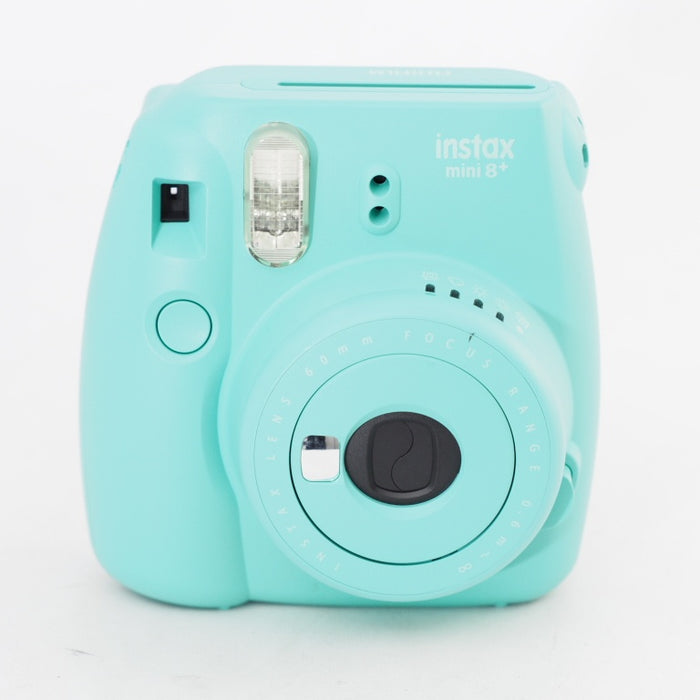 FUJIFILM インスタントカメラ チェキ instax mini8プラス 接写レンズ・純正ハンドストラップ付き ミント INS MINI 8P MINT #12722