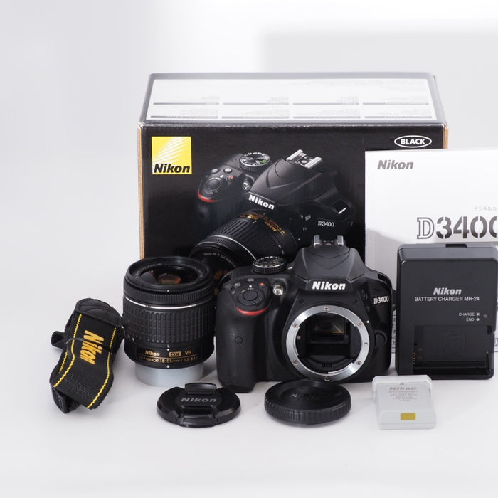 Nikon ニコン デジタル一眼レフカメラ D3400 AF-P 18-55 VR レンズキット ブラック D3400LKBK #9948