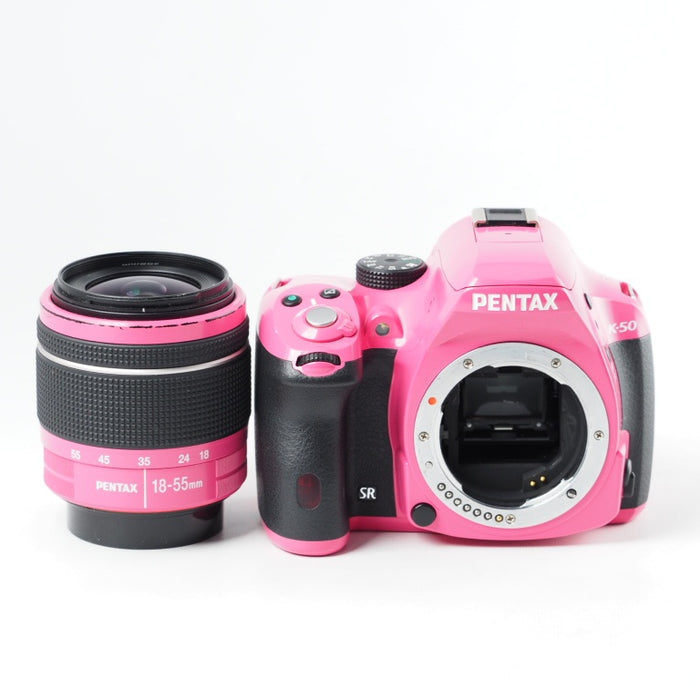 PENTAX ペンタックス K-50 + DA L 18-55mm F3.5-5.6 AL WR ピンク レンズキット オーダーカラー #13711