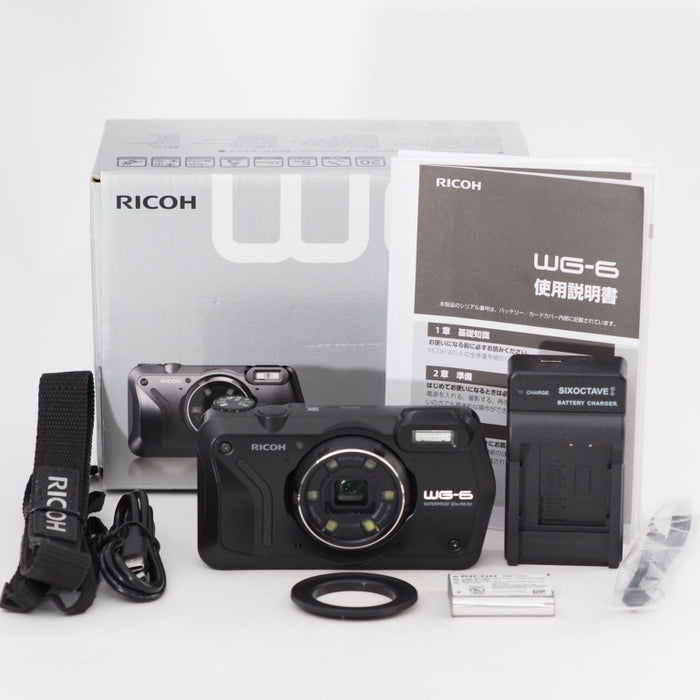 RICOH WG-6 ブラック 本格防水カメラ 20メートル防水 耐衝撃 防塵 耐寒 2000万画素 #13330