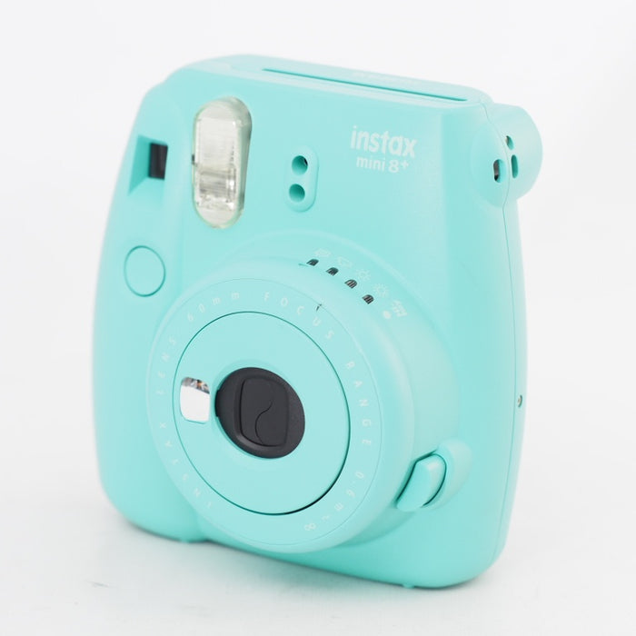 FUJIFILM インスタントカメラ チェキ instax mini8プラス 接写レンズ・純正ハンドストラップ付き ミント INS MINI 8P MINT #12722