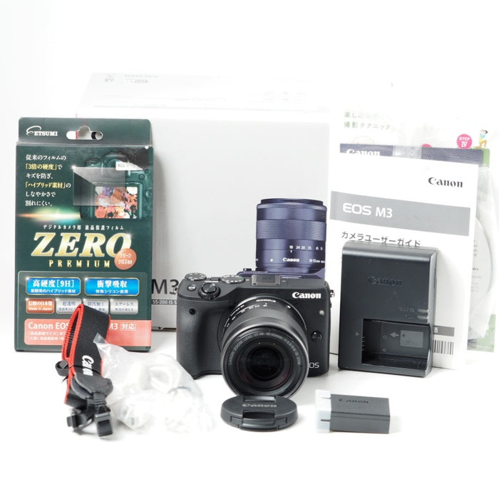 Canon ミラーレス一眼カメラ EOS M3 レンズキット ブラック EF-M18-55mm F3.5-5.6 IS STM 付属 EOSM3BK-1855ISSTMLK #14176