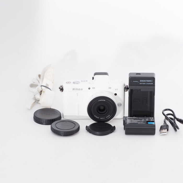 Nikon ニコン ミラーレス一眼カメラ Nikon 1 V1 薄型レンズキット ホワイトN1 V1ULK WH #11740