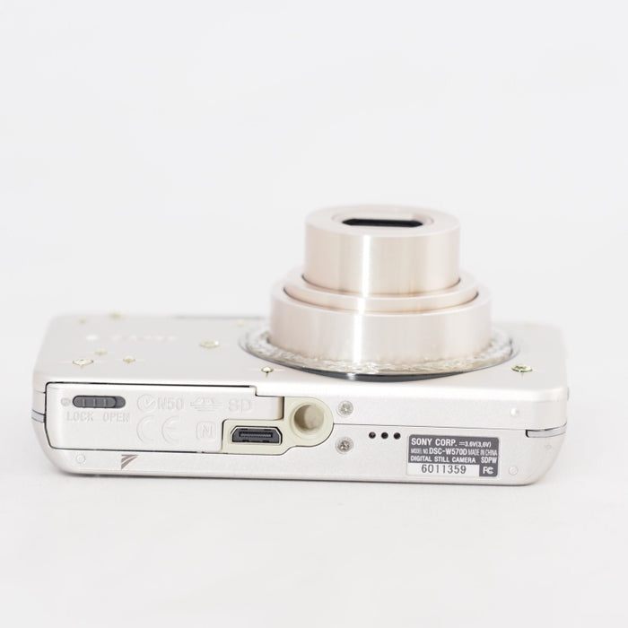 SONY デジタルカメラ Cyber-Shot W570D 1610万画素CCD 光学ｘ5 シルバー DSC-W570D/S ラインストーン加飾 希少 #13207