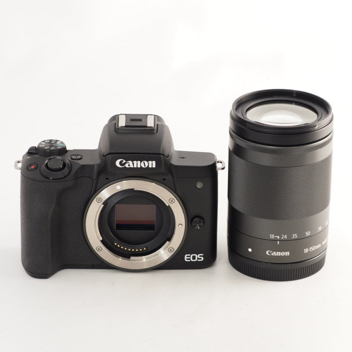 Canon ミラーレス一眼カメラ EOS Kiss M 高倍率ズームキット ブラック キヤノン EOSKISSMBK-18150ISSTM #13581