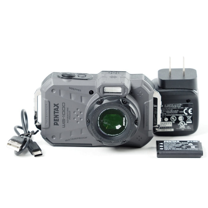 PENTAX ペンタックス WG-1000 グレー 本格防水デジタルカメラ 15m防水 (連続1時間) 2m耐衝撃 防塵仕様 2153 #11839