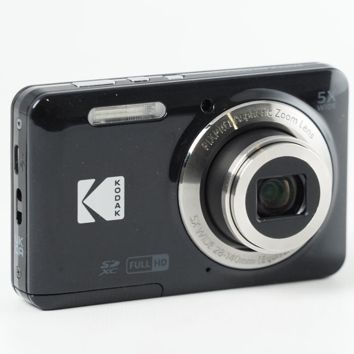 KODAK コダック PIXPRO FZ55-BK 16MP コンパクトデジタルカメラ 光学5倍ズーム 広角 28mm 2.7インチ液晶画面 ブラック #13652