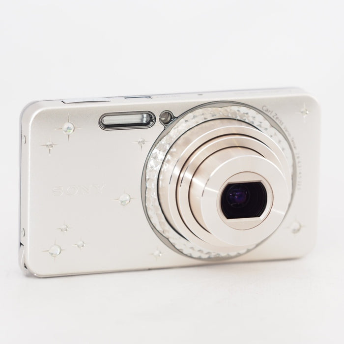 SONY デジタルカメラ Cyber-Shot W570D 1610万画素CCD 光学ｘ5 シルバー DSC-W570D/S ラインストーン加飾 希少 #13144