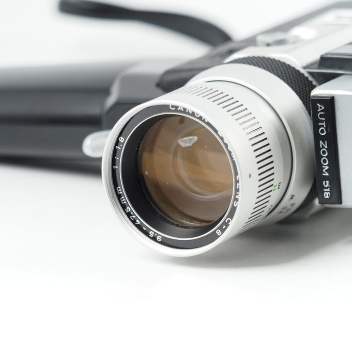 Canon AUTO ZOOM 518 SUPER8 8mm フィルムカメラ ケース ワイドコンバージョンレンズ付 ZOOM LENS C-8 9.5-47.5mm 1:1.8 カメラ レンズ ビデオ #14045