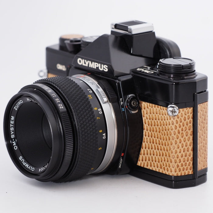 OLYMPUS オリンパス OM-2N 50mm F1.4レンズセット ブラック 動作品 フィルムカメラ オリジナル レザー トカゲ革 希少 当時物 #10000