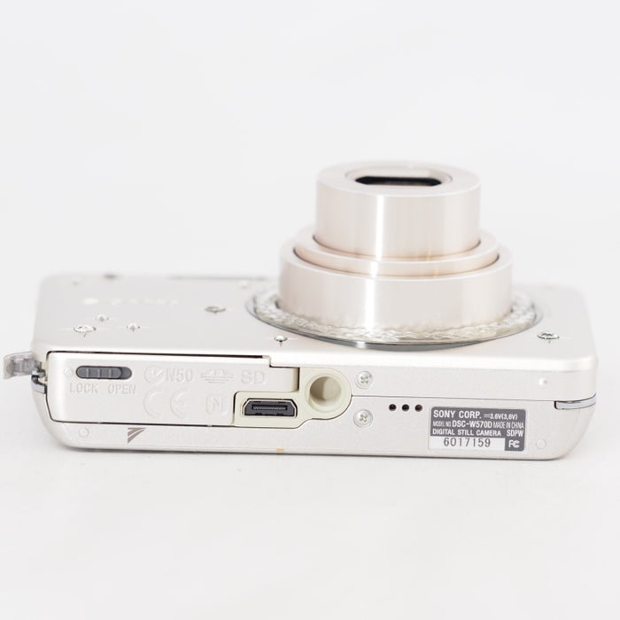 SONY デジタルカメラ Cyber-Shot W570D 1610万画素CCD 光学ｘ5 シルバー DSC-W570D/S ラインストーン加飾 希少 #13144