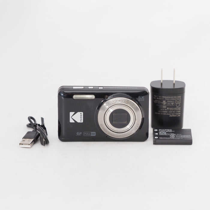 KODAK コダック PIXPRO FZ55-BK 16MP コンパクトデジタルカメラ 光学5倍ズーム 広角 28mm 2.7インチ液晶画面 ブラック #13503