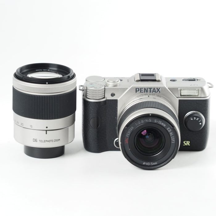 PENTAX ミラーレス一眼 Q7 ダブルズームキット シルバー [標準ズーム 02 STANDARD ZOOM ・望遠ズーム 06 TELEPHOTO ZOOM]  Q7 SILVER WZOOM KIT 11533 #13835