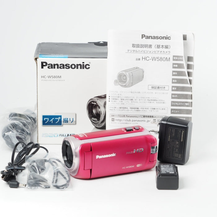 Panasonic HDビデオカメラ W580M 32GB サブカメラ搭載 高倍率90倍ズーム ピンク HC-W580M-P #14665