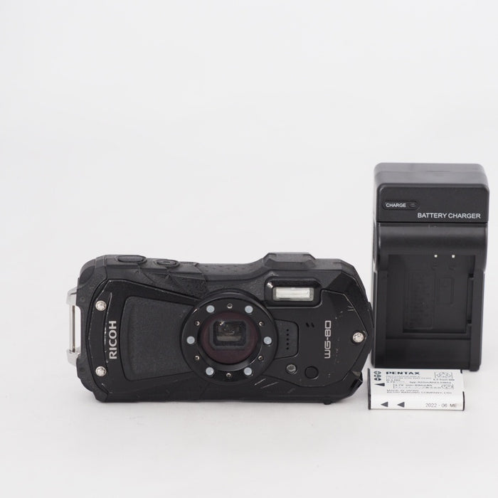 RICOH WG-80 BLACK リコー本格防水デジタルカメラ 14m防水 1.6m耐衝撃 防塵 -10℃耐寒 WG80 #13341