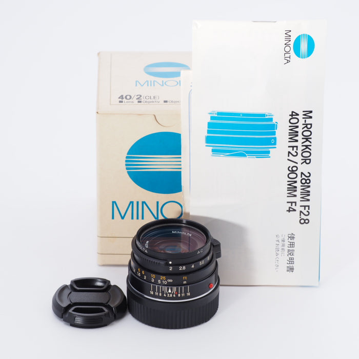 MINOLTA ミノルタ M-ROKKOR 40mm F2 単焦点レンズ ライカMマウント 元箱つき レンズ内部清掃済み #8635 — カメラ本舗