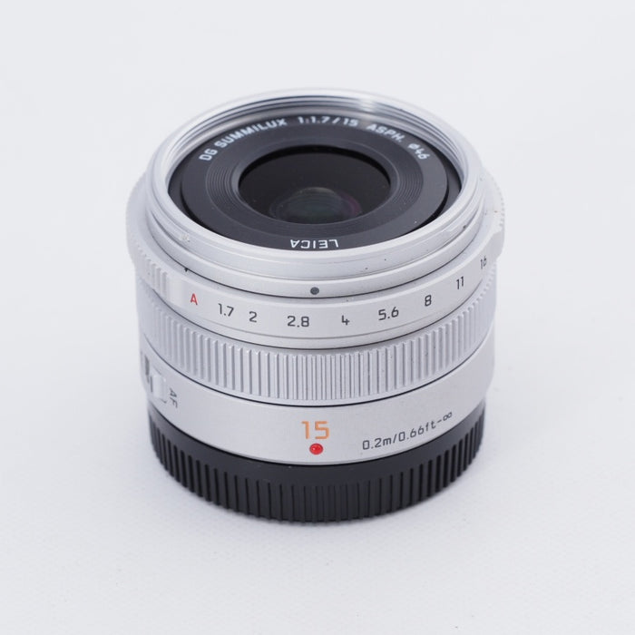 Panasonic パナソニック 単焦点 広角レンズ ライカ DG SUMMILUX 15mm F1.7 ASPH. シルバー H-X015-S マイクロフォーサーズ用 #9067