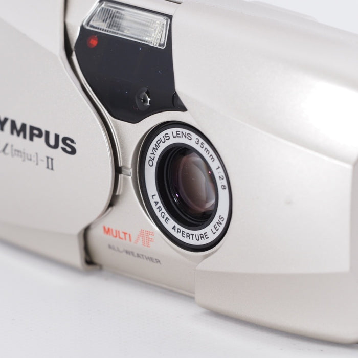 OLYMPUS オリンパス コンパクトフィルムカメラ Mju II μ-ⅱ 35mm f2.8 シルバー #9087
